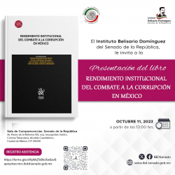 Presentación del libro “Rendimiento institucional del combate a la corrupción en México”