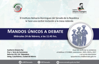 Mesa Redonda: Mandos únicos a debate en un horario de 11:30 a 14:00 horas.