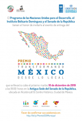 Invitación a la entrega del premio trasformando a México desde lo local