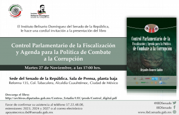 Libro “Control Parlamentario de la Fiscalización y Agenda para la Política de Combate a la Corrupción”
