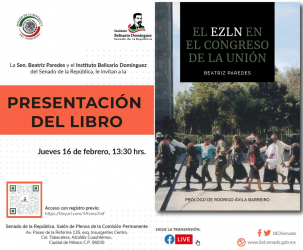 Invitación a la presentación del Libro: “El EZLN en el Congreso de la Unión”