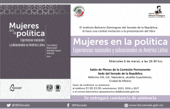 Presentación del libro: Mujeres en la política: Experiencias nacionales y subnacionales en América Latina